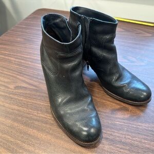 Anthropologie Paul Green Black Leather Ankle Booties